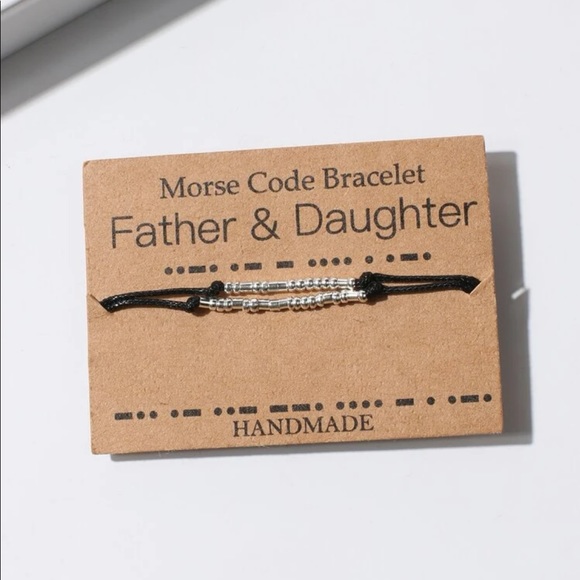 Father Daughter Morse Code bracelet set NWT 🌿 - Picture 4 of 4
